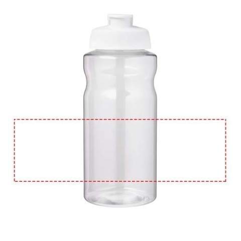 Single-wall sport bottle with ergonomic design made from recyclable PET material. Features a spill-proof lid with flip top. Volume capacity is 1 litre. Made in the UK. Packed in a recycled PE plastic bag. BPA-free. 