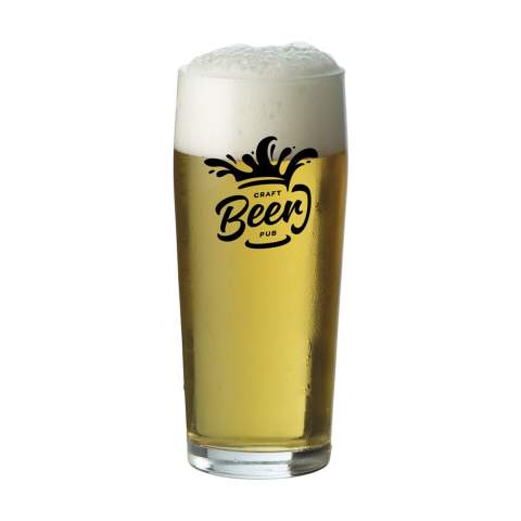 Narrow, tall beer glass. A popular glass which is widely used in the hospitality industry and associations. Capacity 180 ml. Made in Europe.
