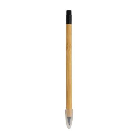 Crayon sans arbre remplace votre crayon en bois traditionnel. Les crayons en bois traditionnels n'écrivent que jusqu'à environ 200 mètres, mais ce crayon infini en bambou FSC® a une longueur d'écriture allant jusqu'à environ 20000 mètres et utilise une pointe en graphite. Non seulement il écrit comme un crayon, mais les marques peuvent être effacées. Il fonctionne en laissant une ligne de graphite sur le papier comme un crayon en bois traditionnel, mais il s'use si lentement qu'il devrait durer plus longtemps que 100 crayons de bois traditionnels!