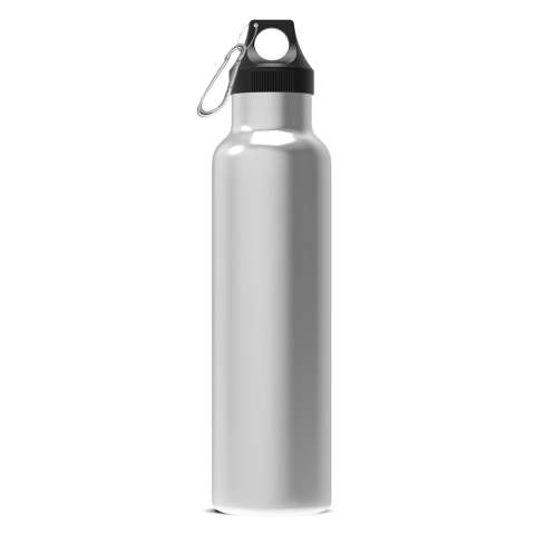 Double walled vacuum insulated drinking bottle. This 100% leak-proof bottle keeps drinks at the same tempreture for longer thanks to the vacuum in between the walls. Drinks will stay warm for up to 12 hours and/or cold up to 24 hours. Powder coating for a premium look. Comes packaged in a gift box.