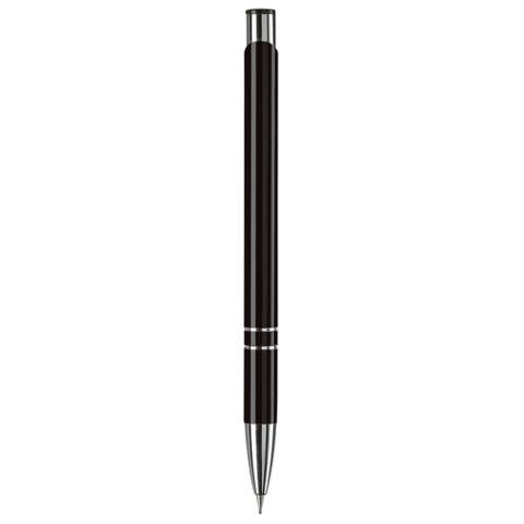 Stylish aluminum mechanical pencil (0.7mm). With two rings in the body of the pen. Single name engraving available from orders of minimal 50 pieces.