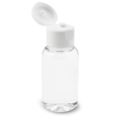 Stylish bottle with 70% alcohol-based hand cleaning lotion. The pocket size bottle easily fits into bags, backpacks and suitcases.
