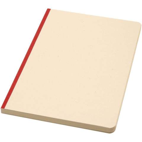 Carnet A5 à couverture souple Liliana avec coins arrondis et 72 feuilles lignées en papier 90 g/m². La couverture est fabriquée en RPET et en papier de canne à sucre. 