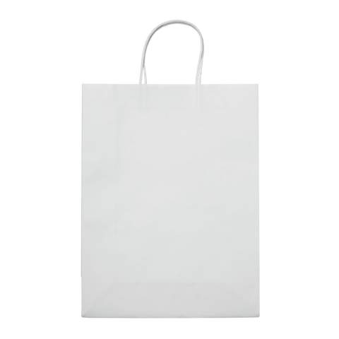 Large sized matt paper carrier bag with handles made of twisted paper. The bag has an ecological look and is suitable as a giftbag. FSC certified. FSC certified.