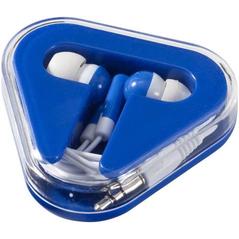 Les oreillettes Rebel sont des oreillettes simples qui permettent d'écouter de la musique partout et en toute simplicité. Ils s'utilisent avec tout appareil audio standard doté d'une prise jack de 3,5 mm. Les écouteurs sont fabriqués en plastique ABS résistant et sont livrés dans un étui triangulaire en plastique avec rangement pour le câble, qui les protège bien de tout dommage extérieur. Les oreillettes Rebel sont disponibles dans différentes combinaisons de couleurs et offrent diverses options d'impression de logo.