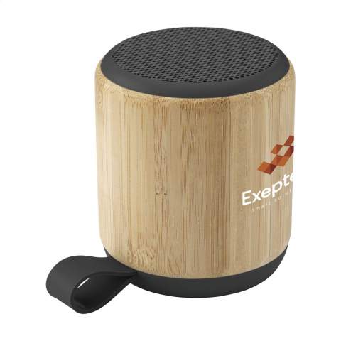 ECO Bluetooth 3W wireless speaker with a natural FSC-cerified bamboo and fabric casing. Bluetooth version 5.0. With a power of 3W, this speaker produces optimal sound. The built-in, rechargeable 300mAh lithium battery, guarantees a playing time of up to 3 hours from one full charge. Wireless range up to 10 meters. Easy to operate and compatible with the most common smartphones and tablets. Includes charging cable with USB-C connection and user manual. Each item is supplied in an individual brown cardboard box.