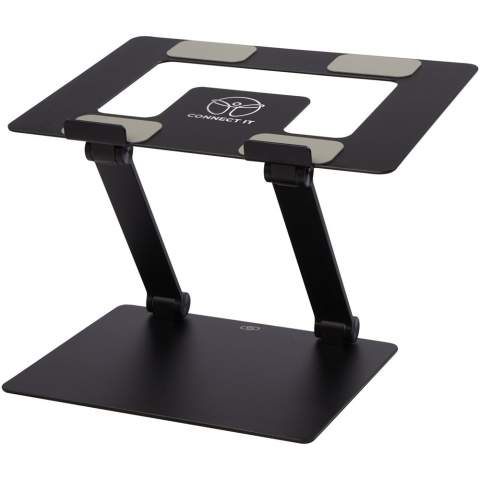 With the Rise Pro laptop stand made of preminum aluminum, you can incline the laptop at different angles and also raise/lower it to fit all needs. Ergonomic design for a healthy body posture and to minimize neck fatigue or spine problems. The great build quality makes it stable and sturdy, supporting up to 5 kg in weight. The silicone pads on the laptop holder are durable and non-slip, protecting the laptop from scratches and from sliding off. The silicone pads at the bottom of the bracket ensure that the stand is stable also when typing. The holder has large air vents to keep the laptop cooled down when in use. Can be folded flat for easy storage. Delivered in a premium Tekiō kraft paper box with a colourful sticker.