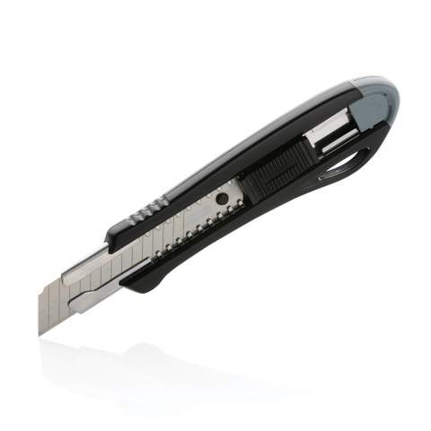 Refillable RCS certified recycled plastic snap-off knife made with RCS (Recycled Claim Standard) certified recycled ABS and stainless steel blade. Total recycled content: 36% based on total item weight. RCS certification ensures a completely certified supply chain of the recycled materials. This versatile knife features a snap-off blade design, allowing you to easily replace the SK4 blade when it becomes dull. Whether you need to cut through cardboard, plastic, or even thin sheets of metal, the snap-off knife is up to the task. The sharp, durable blade ensures that you'll get clean, precise cuts every time. The knife is also incredibly easy to use. The comfortable handle provides a secure grip, allowing you to maintain complete control as you cut. Plus, the lightweight design makes it easy to carry with you wherever you go. Packed in FSC® mix kraft package. The item comes with 1 blade inside the item and two extra blades.