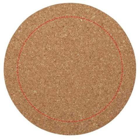 Ronde onderzetter van kurk afkomstig uit duurzamere en sociaal verantwoorde bronnen. Afmetingen: 10 x 0,5 cm.