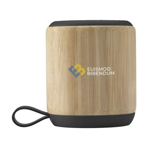 ECO Bluetooth 3W wireless speaker with a natural FSC-cerified bamboo and fabric casing. Bluetooth version 5.0. With a power of 3W, this speaker produces optimal sound. The built-in, rechargeable 300mAh lithium battery, guarantees a playing time of up to 3 hours from one full charge. Wireless range up to 10 meters. Easy to operate and compatible with the most common smartphones and tablets. Includes charging cable with USB-C connection and user manual. Each item is supplied in an individual brown cardboard box.