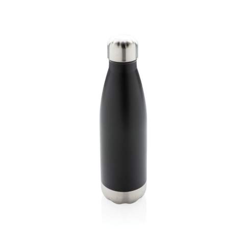 Elevate your daily water intake with this vacuum insulated stainless steel bottle. The bottle keeps chilled beverages cold for up to 15 hours and hot drinks warm for up to 5 hours. With a base that fits in most cup holders, this sleek looking water bottle will keep you hydrated on the go wherever you are. Capacity 500ml.<br /><br />HoursHot: 5<br />HoursCold: 15