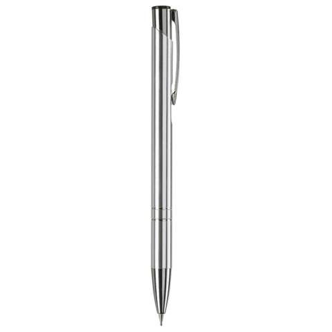 Eleganter Aluminium Druckbleistift (0,7mm), mit 2 Chromringen an der Griffzone.