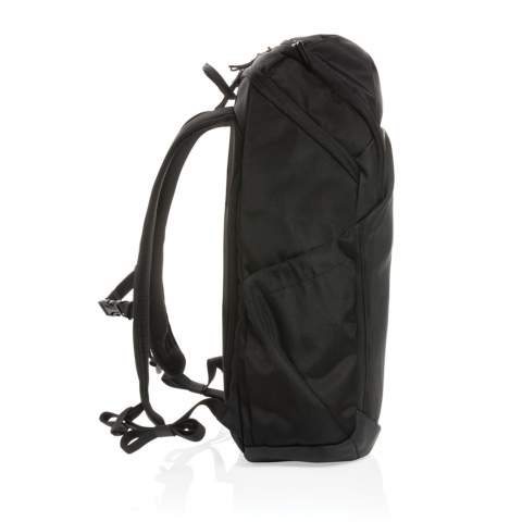 Der Swiss Peak AWARE™ RPET 15,6" Business-Rucksack ist ein wetterfester Rucksack für die Arbeit und alltägliche Abenteuer. Der Rucksack verfügt über ein geräumiges Hauptfach und bietet unterwegs durch den seitlichen Reißvershluss schnellen Zugriff auf Ihren Laptop. Angenehm zu tragen durch konturierte, atmungsaktive Schultergurte, eine gepolsterte Rückenpartie und voll verstellbare Brustgurte. Eine obere Reißverschlusstasche bietet Platz für alle wichtigen Dinge des täglichen Bedarfs. Das Äußere besteht aus PU und 1200D recyceltem Polyester. Das Futter besteht aus 100% recyceltem 150D-Polyester. Mit AWARE™ Tracer, der die Verwendung tatsächlich recycelter Materialien bestätigt. Bei der Herstellung jeder dieser Rucksäcke wurden 22,7 Liter Wasser gespart sowie 38,19 0,5L-PET-Flaschen wiederverwendet. Weiterhin werden 2% des Erlöses jedes verkauften Impact-Produkts mit AWARE™ Tracer an Water.org gespendet.<br /><br />FitsLaptopTabletSizeInches: 15.6<br />PVC free: true