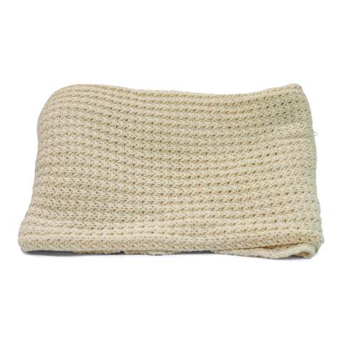 Couverture tricotée 100% coton - Ecru