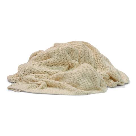 Knitted blanket 100% cotton - Ecru