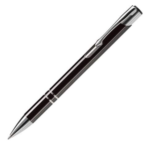 Stylish aluminum mechanical pencil (0.7mm). With two rings in the body of the pen. Single name engraving available from orders of minimal 50 pieces.