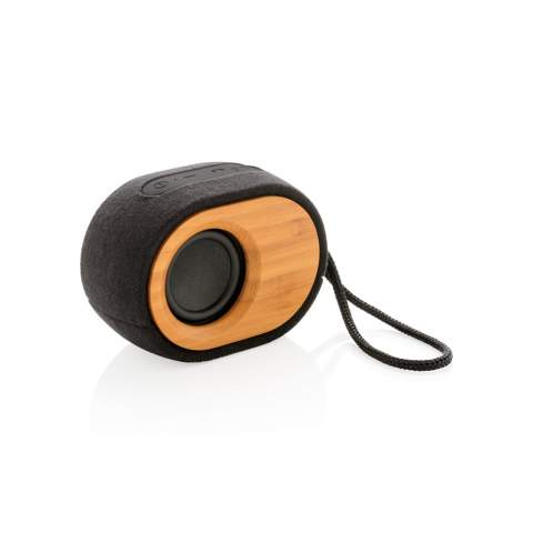 Natürlicher Sound aus einer natürlichen Soundquelle. Dieser nachhaltige Lautsprecher bietet eine exzellente Klangqualität kombiniert mit einem stylischen und modernen Design. Das Gehäuse des Lautsprechers ist aus nachhaltigem Bambus hergestellt und der Stoff besteht aus 30% biologischer Baumwolle, 40% Hanffasern und 30% recycletem PET. Der Lautsprecher ist aus hochwertigem Material hergestellt, so dass dieser langlebig und nachhaltig einsetzbar ist. Die 1.500mAh Batterie ermöglicht Ihnen einen Musikgenuss von bis zu 8 Stunden. Der Lautsprecher verfügt über eine BT 4.2 Verbindung mit einer Reichweite von bis zu 10 Meter. Registered design®. In 100% platsikfreier Verpackung verpackt.<br /><br />HasBluetooth: True<br />NumberOfSpeakers: 1<br />SpeakerOutputW: 5.00