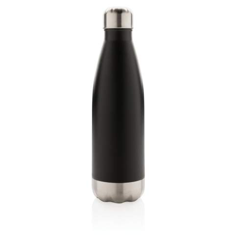 Elevate your daily water intake with this vacuum insulated stainless steel bottle. The bottle keeps chilled beverages cold for up to 15 hours and hot drinks warm for up to 5 hours. With a base that fits in most cup holders, this sleek looking water bottle will keep you hydrated on the go wherever you are. Capacity 500ml.<br /><br />HoursHot: 5<br />HoursCold: 15