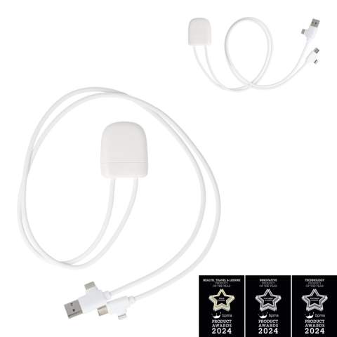 Deze innovatieve oplaadkabel van 1 meter heeft een ingebouwde Apple Find My-tracker, zodat je je spullen gemakkelijk kunt terugvinden met iOS-apparaten. Hij heeft dubbele poorten voor invoer (USB-A en Type-C) en uitvoer (Lightning en Type-C), waardoor hij veelzijdig is voor verschillende apparaten. De kabel ondersteunt CarPlay en snelladen tot 60 W, waardoor je je gadgets betrouwbaar en snel kunt opladen.  Als je deze kabel in je auto bewaart, kun je je auto gemakkelijk terugvinden, zelfs als hij gestolen is. Deze kabel combineert functionaliteit, gemak en duurzaamheid in één slim ontwerp.