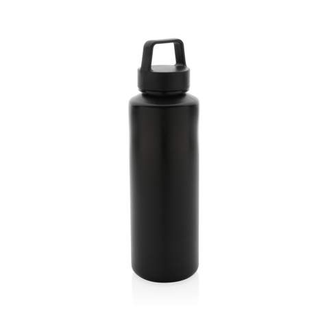 This beautiful bottle with handle is made with RCS certified recycled PP. RCS certification ensures a completely certified supply chain of the recycled materials. The tumbler features a leakproof twist lid for on the go usage. Total recycled content: 97% based on total item weight. BPA free. Capacity 500ml. An FSC®-certified kraft tag is included.