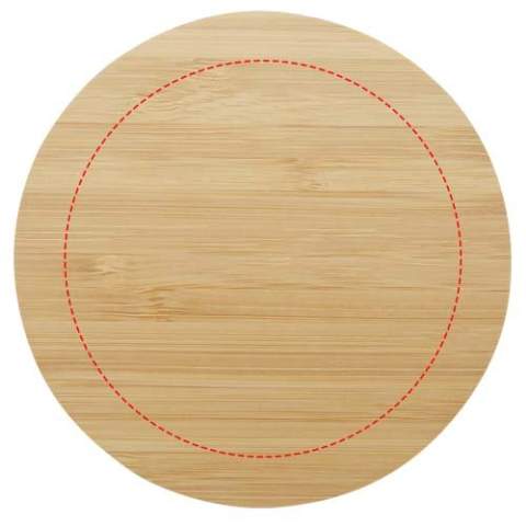 Round coaster made of bamboo sourced from more sustainable and socially responsible sources. Size: 8.5 x 0.5 cm.