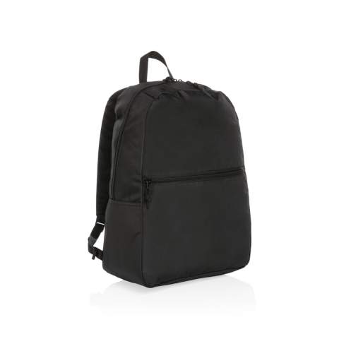 No greenwashing, but telling a true story about sustainability! This Impact 300D RPET backpack is made with AWARE™ tracer. With AWARE™, the use of genuine recycled fabric materials and water reduction impact claims are guaranteed, by using the AWARE disruptive physical tracer and blockchain technology. Save water and use genuine recycled fabrics. With the focus on water 2% of proceeds of each Impact product sold will be donated to Water.org. Keep it simple and stylish with this basic backpack. A perfect size for all your essentials and a convenient front zipper pocket. This backpack has reused 11,5 500ml PETbottles. Water savings are based on figures when compared to conventional fibre. This calculated indication is based on reliable LCA data as published by Textile Exchange in their Material Snapshots 2016.<br /><br />PVC free: true