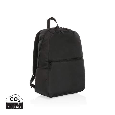 No greenwashing, but telling a true story about sustainability! This Impact 300D RPET backpack is made with AWARE™ tracer. With AWARE™, the use of genuine recycled fabric materials and water reduction impact claims are guaranteed, by using the AWARE disruptive physical tracer and blockchain technology. Save water and use genuine recycled fabrics. With the focus on water 2% of proceeds of each Impact product sold will be donated to Water.org. Keep it simple and stylish with this basic backpack. A perfect size for all your essentials and a convenient front zipper pocket. This backpack has reused 11,5 500ml PETbottles. Water savings are based on figures when compared to conventional fibre. This calculated indication is based on reliable LCA data as published by Textile Exchange in their Material Snapshots 2016.<br /><br />PVC free: true