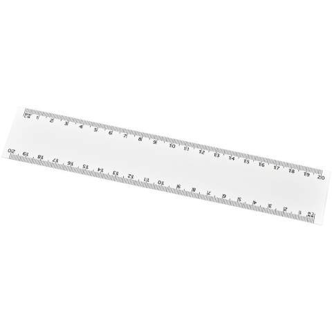 Flexibles, leichtes Lineal aus 450 g/m2 synthetischem Papier mit Markierungen in Zoll und Zentimeter. Bitte beachten Sie, dass die Linealmarkierungen zusammen mit Ihrer Druckvorlage aufgedruckt werden, unveredelte Lineale haben keine Markierungen und sind blank.