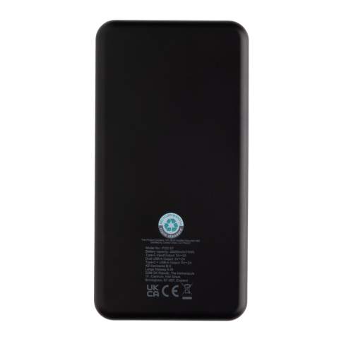 Batterie de secours 20.000 mAh avec port d'entrée/sortie USB C et 2x port USB A supplémentaire. Le boîtier est fabriqué en plastique ABS recyclé certifié RCS. RCS (Recycled Claim Standard) est une norme qui permet de vérifier le contenu recyclé d'un produit tout au long de la chaîne d'approvisionnement. Contenu recyclé total : 12 % sur la base du poids total de l'article. Le powerbank contient une batterie lithium-polymère longue durée de classe A de 20.000 mAh. Les indicateurs de puissance indiquent le niveau d'énergie restant afin que vous sachiez toujours quand recharger. Entrée Type-C 5V/2,4A ; USB A : sortie 5V/2,4A, sortie Type C:5V/2A Article et accessoires sans PVC. Câble de recharge en TPE recyclé certifié RCS inclus. Emballé dans un emballage FSC® mix.<br /><br />PowerbankCapacity: 20000<br />PVC free: true
