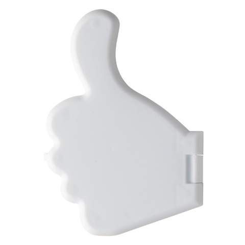 Distributeur de bonbons en forme de pouce levé. Ouverture du distributeur sur le poignet. Environ 5 grammes. Adapté au marquage digital en quadri.