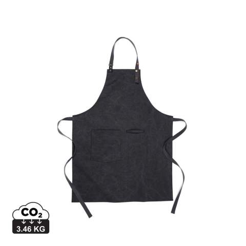 Apron made from 87% verified recycled material. This stylish apron is a practical kitchen accessory with a wonderful design. The apron has a pocket on the front and a loop for hanging utensils or kitchen towels, so you have everything to hand when you're in the middle of cooking. The apron has a soft and adjustable neck strap for increased comfort. Made from GRS (Global Recycled Standard) certified recycled materials. GRS certification ensures a fully certified supply chain of the recycled materials. Total recycled content is based on total product weight. This product contain 87% recycled cotton/polyester.