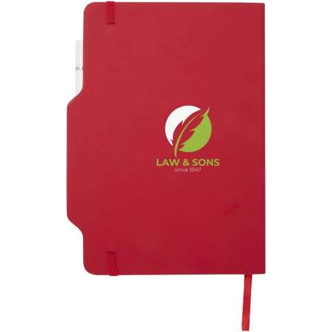 Le carnet de notes A5 à couverture rigide avec stylo/crayon combiné Nexus comprend 80 feuilles lignées de couleur crème en papier 70 g/m², des coins arrondis, une fermeture élastique et un ruban marque-page. Le stylo est double : stylo à encre noire d’un côté et crayon de l’autre. Longueur d’écriture du stylo : 1000 mètres. Taille de la plume : 1,00 mm.
