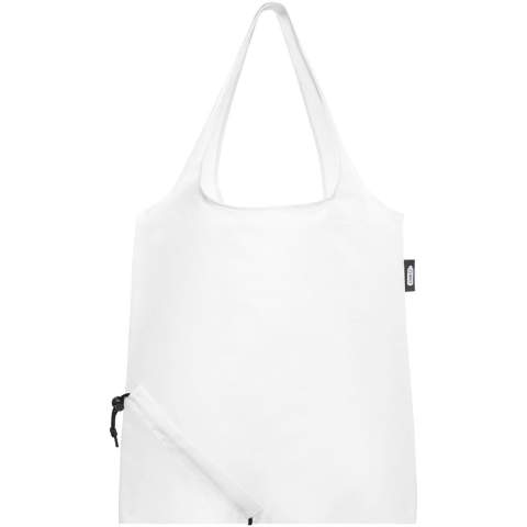 Tote bag with open main compartment. Dropdown height of handles is 26 cm. Unique fold-away function with drawstring closure. Resistance up to 5 kg weight.
