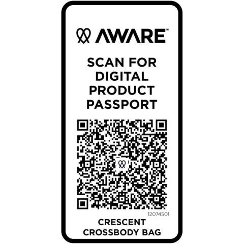 Crossbody bag made of 500 g/m² Aware™ recycled cotton and recycled polyester, featuring a spacious main compartment with a secure zipper closure and adjustable strap for comfortable wearing. The bag incorporates Cyclo® recycled fibres where they use pre-sorted waste that determines the colour of the yarn. These fibres do not only reduce the demand for virgin resources but also exhibit a commitment to a circular life, embodying the essence of reducing waste and promoting a closed-loop system. Each bag also comes with an Aware™ tracer. This innovative feature allows users to trace the origins and journey of their item through a QR code, enhancing transparency in the supply chain and fostering a stronger connection between the product and its production process.