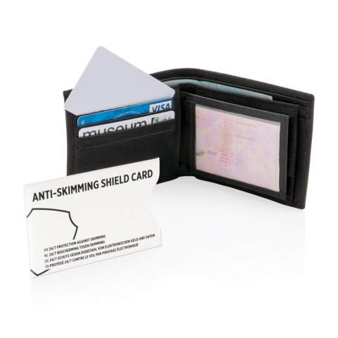 Make any wallet, purse or money clip RFID & skim safe. This card draws energy from NFC/RFID scanners to power up and instantly creates an electronic field making all 13.56 Mhz cards invisible to the scanner. No battery needed. 24/7 protection by patented E-field technology against electronic pickpocketing.