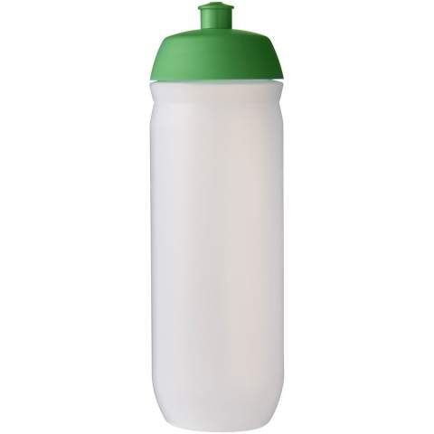 Single-walled sport bottle with a screw-fix pull-up lid. Made from flexible MDPE plastic, this squeezy bottle is perfect for sporting environments. Volume capacity is 750 ml. Made in the UK. BPA-free. EN12875-1 compliant and dishwasher safe.