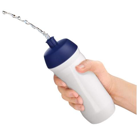 Single-walled sport bottle with a screw-fix pull-up lid. Made from flexible MDPE plastic, this squeezy bottle is perfect for sporting environments. Volume capacity is 750 ml. Made in the UK. BPA-free. EN12875-1 compliant and dishwasher safe.