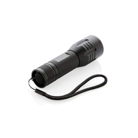 Super bright and strong 3W CREE torch perfect for longer performance. The aluminium torch has special CREE led’s that light up much brighter than regular LED lights for perfect exposure. Includes batteries for direct use. 100 lumen and working time of around 6 hours. Made out of durable aluminium.<br /><br />Lightsource: Cree™ LED<br />LightsourceQty: 1