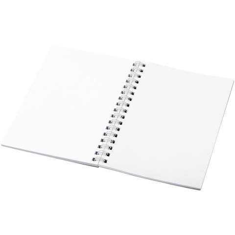 Desk-Mate® A6 Spiralnotizbuch. Enthält 50 Blatt 80g/m2-Blankopapier, ein glänzendes Karton-Deckblatt (250g/m2) und einen transparenten Polypropylenumschlag von 450 Mikron. Schwarze oder weiße Spiralbindung. Auch erhältlich mit 100 Blatt. Sie können die Seiten dieses praktischen Notizbuchs mit jedem beliebigen Design gestalten - ob liniertes, kariertes oder gepunktetes Papier - alles ist möglich!