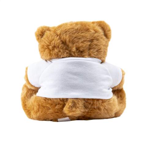 Grand ours en peluche avec T-shirt blanc. Sans impression, les ours et les T-shirts sont livrés séparément.