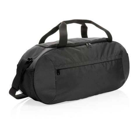 The Impact AWARE™ RPET modern sports duffle is the ideal companion for a visit to the gym or a short getaway. The bag features a clean modern design with zipper front pocket and a roomy main compartment. The duffle has straps that let you carry it any way that feels best. The backpack is made with 100% recycled polyester. With AWARE™ tracer that validates the genuine use of recycled materials. Each bag saves 13.8 litres of water and has reused 23.2 0.5L PET bottles. 2% of proceeds of each product sold containing AWARE™ will be donated to Water.org.<br /><br />PVC free: true