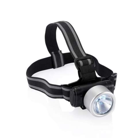Kopflampe mit 3 LED und 1 Kryptonbirne mit 2 Funktionen und elastischem Kopfband und Aluminiumring. Batterien inklusive.<br /><br />Lightsource: LED<br />LightsourceQty: 3
