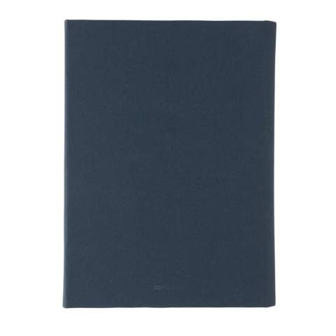 Carnet A5 en rPET Aware™. Le carnet contient 64 feuilles/128 feuilles de papier ligné 80gm/s de couleur crème. À l'intérieur, vous trouverez 1 grande pochette, 2 emplacements pour cartes et un passant stylo. Fermeture magnétique. Avec le traceur AWARE™ qui valide l'utilisation authentique de matériaux recyclés. Chaque portefeuille a réutilisé 6,5 bouteilles PET de 0,5L. 2 % des recettes de chaque produit Impact vendu seront reversés à Water.org. Sans PVC.<br /><br />NotebookFormat: A5<br />NumberOfPages: 128<br />PaperRulingLayout: Pages lignées