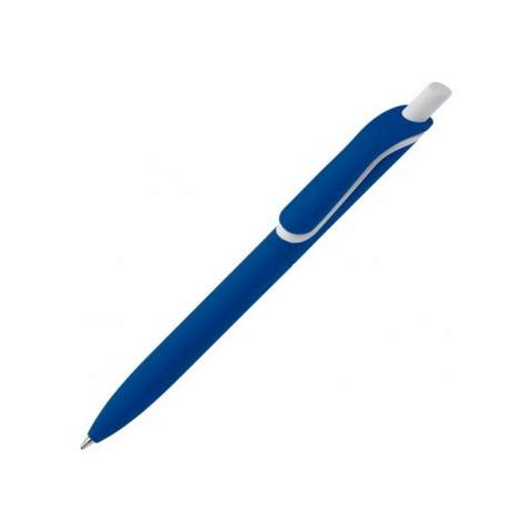 Dieser beliebte Toppoint-Kugelschreiber wird nun in Deutschland gefertigt. Ausgestattet mit einer schönen Soft-Touch-Veredelung in allen Arten von modernen Farben. Der Kugelschreiber ist mit einem Druckmechanismus und einer blau schreibenden Mine versehen.