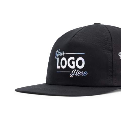 The promo cap is perfect during events as an affordable giveaway. As the cap consists of five panels, it lends itself perfectly to large print prints. The cap features a plastic snapstrap. 