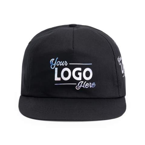 The promo cap is perfect during events as an affordable giveaway. As the cap consists of five panels, it lends itself perfectly to large print prints. The cap features a plastic snapstrap. 