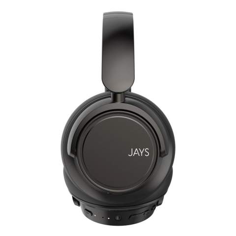 Enrich your audio experience with these comfortable q-Nine headphones from Swedish brand JAYS. With a perfect fit, a beautiful minimalist design and more than just wireless, these headphones are your gateway to a world of high-quality sound and convenience. Via Bluetooth 5.0, the q-Nine offers you a wireless connection, putting you in control of your audio anytime, anywhere. Effortlessly manage your calls, adjust the volume and change tracks with a simple touch. Shut out the chaos of the world with active noise-cancelling technology (ANC), so you can focus on what really matters - your music. A single charge gives you 40 hours of uninterrupted music. The q-Nine has an exceptional microphone setup that makes your conversations as clear as your music. The ENC technology, ensures that background noise is kept at bay. With advanced technology and a streamlined design, these headphones redefine your sound experience. 