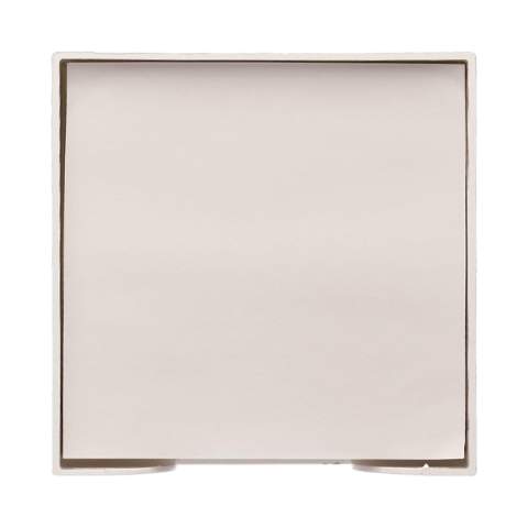 Handy cube box with white paper. Printing is possible on each individual sheet and on the sides of the box. Circa 320 wood-free sheets. Each cube comes shrink wrapped. 90g/m².