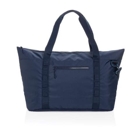 "The Sonny Aware™ RPET XL Cooler Tote is designed for those who need ample space and efficient cooling on the go. Made from 100% RPET material with a durable PEVA lining, this cooler tote is both functional and stylish. It features two sturdy webbing handles and an adjustable 140cm shoulder strap for comfortable carrying. The front webbing loops allow you to attach small items, while the front zipper pocket and back mesh drink holder provide easy access to your essentials. The spacious main compartment is lined with silver-grey PEVA, perfect for keeping your food and drinks cool and fresh. The bag is completed with color-coordinated pockets, zippers, and pullers for a sleek look. Made with recycled polyester embedded with the AWARE™ tracer. 2% of proceeds of each product sold with AWARE™ will be donated to Water.org. PVC free"<br /><br />PVC free: true