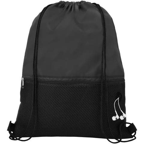 The Oriole bag has a main compartment with drawstring closure in matching colour. Features one mesh front zippered pocket and an earbud port. Resistance up to 5 kg weight. 
